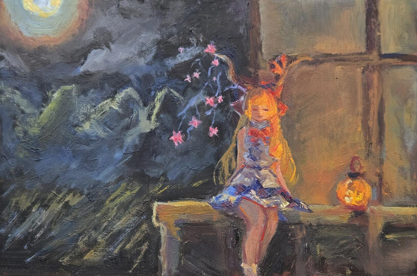 Peaceful night. 20х30, масло.