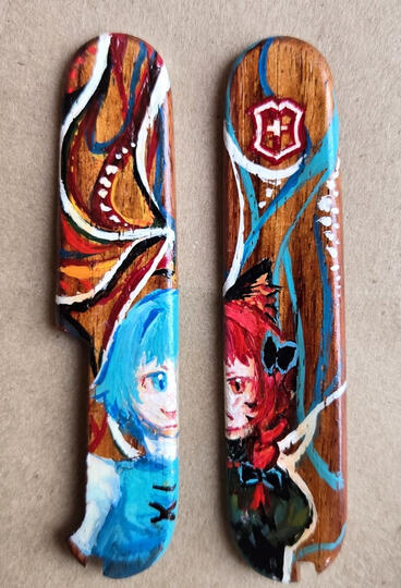 Накладки на нож victorinox. 91мм х 26 мм. Акрил, дерево, эпоксидная смола